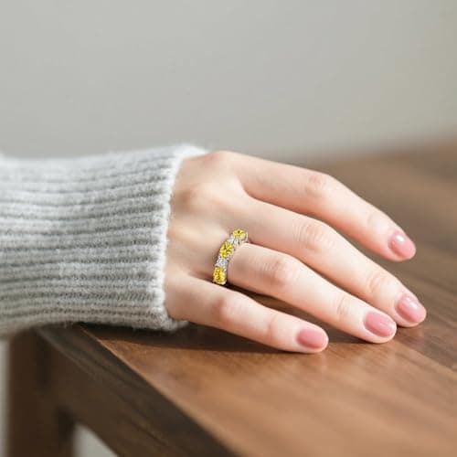 925 Sterling Silver Birthstone Rings for Women - Adjustable Size Women Jewelry Birthday Gifts for Girlfriend,Wife,Mom (11 - Citrine) - Thumbnail 4