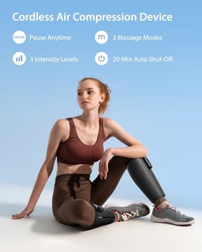CINCOM Cordless Calf Massager for Circulation, Leg Compression Massager for Calf, Rechargeable Leg Massage with 3 Intensities 3 Modes for Pain Relief, Gifts for Women Men - Thumbnail 2