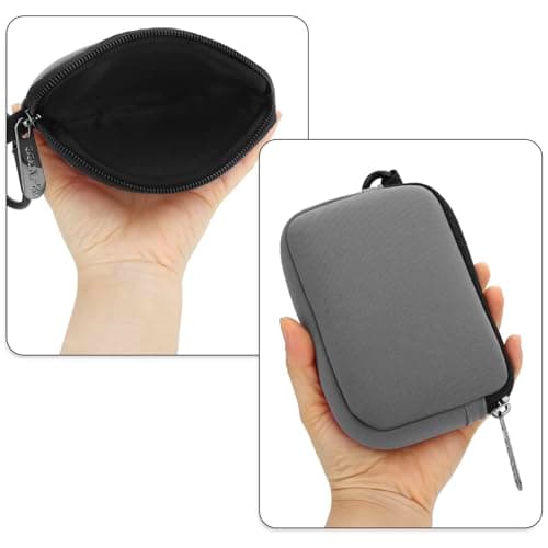 E-Tree Mini Neoprene Pouch Case for Phone Charger Airpods Cables Earphones MagSafe Power Adapter Keys Keychain Small Accessories Storage Organizer Tech Bag, Coin Purse Wallet, Zipper Pocket (Grey) - Thumbnail 5