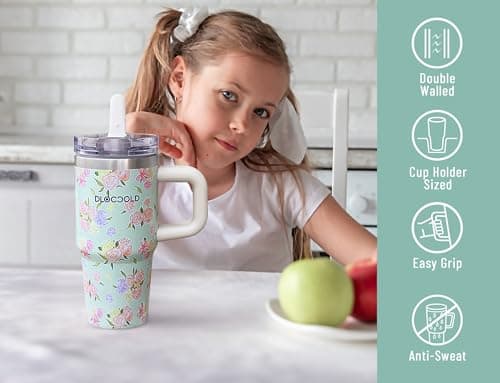 DLOCCOLD 16 oz Stainless Steel Tumbler with Lid and Straw, Double Wall Vacuum Insulated Travel Tumbler with Straw Cover Cap, Reusable Travel Coffee Mug, Cupholder Friendly, Leak Resistant - Thumbnail 6