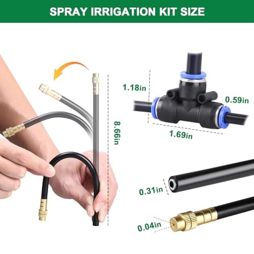 Starrey Drip Irrigation System, 2026-Upgrade 200Ft 1/4" Garden Watering System with 40 Pcs 360° Adjustable Copper Nozzles, DIY Kit for Garden, Lawn, Greenhouse, Raised Beds & Outdoor Plants - Thumbnail 3