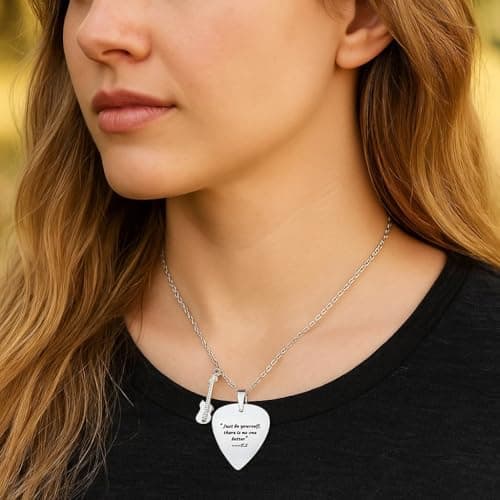 COTATI Quotes Guitar Pick Necklace Outfits Jewelry Accessories Inspired Fans Gift Merch (Just be yourself, there is no one better) - Thumbnail 2