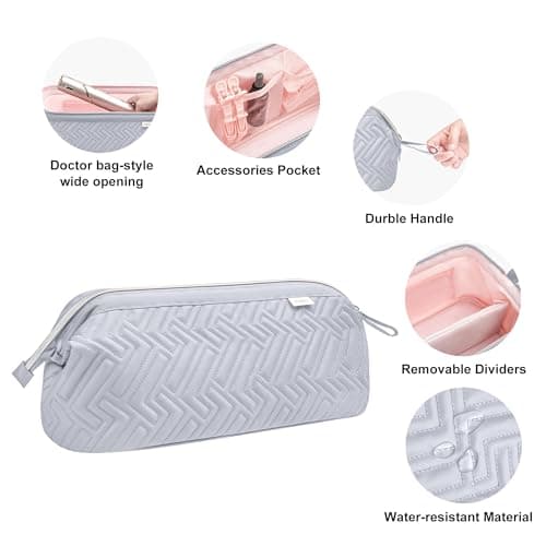Leudes Hair Tools Travel Bag for Shark Flexstyle Carrying Case Portable Shark Hair Air Wrap Dryer Case Waterproof Dustproof Flat Curling Iron Travel Organizer (Light Gray) - Thumbnail 6