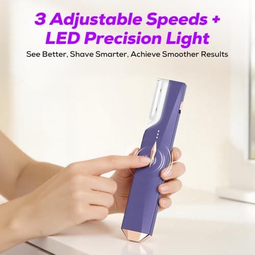 COPCOP Sonic Dermaplane Razor for Women Face, Painless Facial Exfoliation & Peach Fuzz Hair Removal Tool with 10 Upgraded Micro-Mesh Blades, Gentle Dermaplaning, Gift for Mom (Purple) - Thumbnail 6