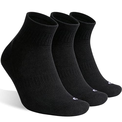 RTZAT 3 Pairs 90% Merino Wool Ankle Socks for Men Women Business Casual Wool Ankle Thin Hiking Running Athletic Support Breathable Arch Support Cushioned Low Cut Sock - Black X-Large - Image 1