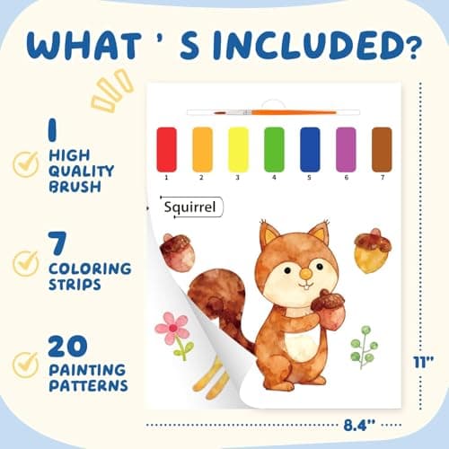 YPLUS Paint with Water Books for Toddlers, Art Craft Toys Watercolor Painting Pape, Gift for Kids Ages 1-3, 2-4, 4-6, Drawing with Brush - Animals - Thumbnail 2