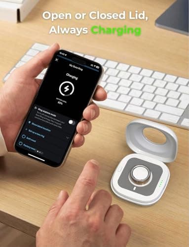 Wireless Charging Case for Oura Ring 4 Charger, 2000mAh Portable Travel Charging Station Fits All-Sized Ring Gen 4, Up to 30 Days Extra Battery Life (Official Charging Dock Not Included) - Thumbnail 6
