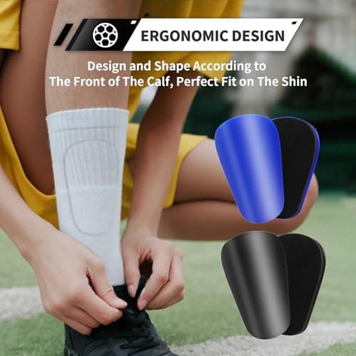 Motspo 2 Pairs Soccer Extra Mini Shin Guards for Toddler Kids Youth and Adults - Ultra Miniature Shin Guards Soccer - Extra Small Shin Pads So Light and Comfortable for Boys, Girls, Men, and Women - Thumbnail 6