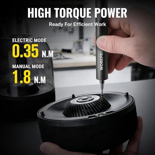 WORKPRO 20-in-1 Mini Electric Screwdriver with Magnetizer & S2 Steel Bits, 3.6V Rechargeable Precision Screwdriver Set for Electronics, Phone, Camera, Laptop & Watch - Thumbnail 3