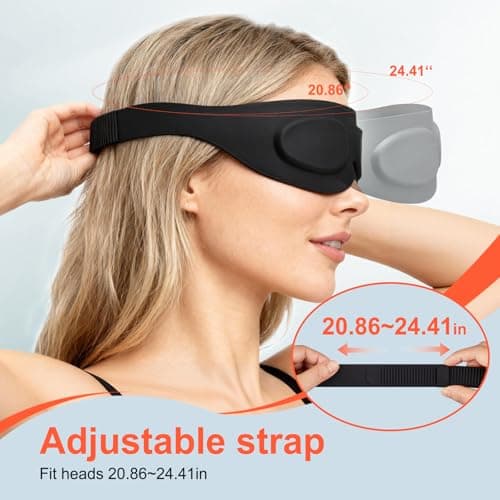 TSYL Travel Sleep Mask: Ultra Lightweight 3D Contoured Sleep Eye Mask Relieves Dry Eyes, Full Silicone, Compression-Proof Total Blackout Eye Cover for Daytime Sleep Side Sleep - Thumbnail 5
