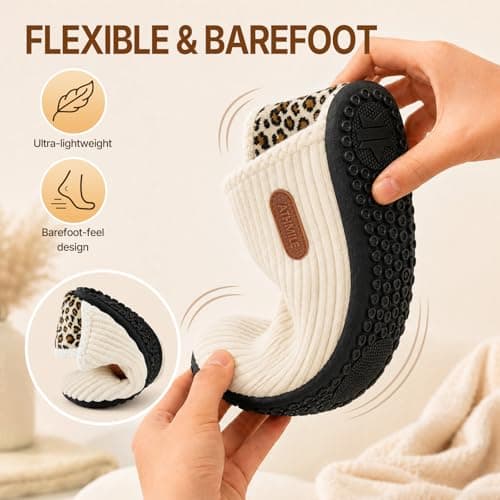 ATHMILE House Slippers for Women Men Indoor House Shoes Travel Bedroom - Thumbnail 5