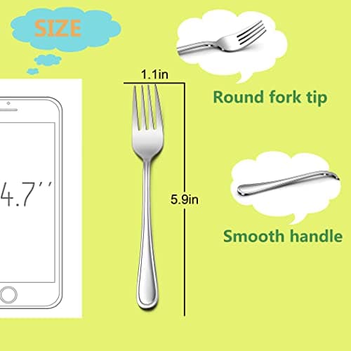 LIANYU 6-Piece Toddler Utensils Forks, Kids Silverware Forks for 2-10 Year Old, Children Cutlery Flatware Set, Kids Child Utensils for Home Preschools, Dishwasher Safe - Thumbnail 2