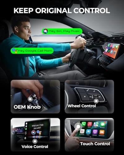 AuroraLink 2-in-1 Mini Wireless CarPlay Adapter for Apple iPhone, 2026 Upgraded Bluetooth Android Auto Dongle Convert Wired to Wireless, Plug & Play, USB & Type C for iOS 10+, Android 11+, 2016+ Cars - Thumbnail 6