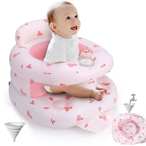 Inflatable Baby Seat for Babies 3 Months & Up, Inflatable Baby Support Seat for Sitting Up, Toddler Baby Floor Chair with Built in Air Pump, Upgrade Water Injection Function, More Stable (Color#03) - Image 1