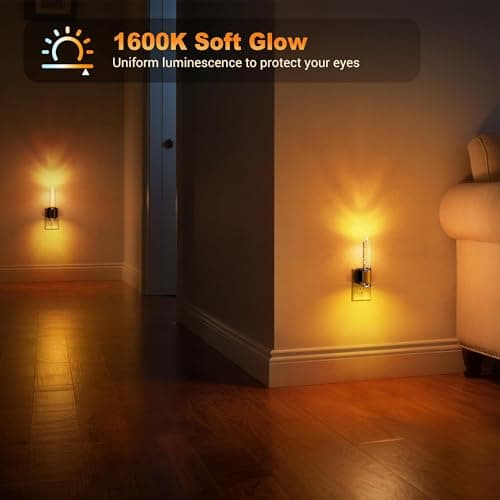 JandCase Night Light, Flameless Candle Night Lights Plug into Wall, Dusk to Dawn Sensor Aesthetic Automatic Nightlight, Dimmable Amber LED Nightlights, Decorative nite light for Adults Bathroom,1 Pack - Thumbnail 4