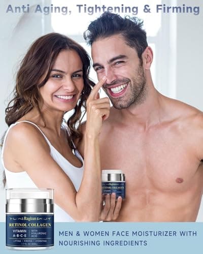 Retinol Cream for Face, Collagen Neck Creams for Tightening and Firming, Anti Aging Day & Night Facial Moisturizer for Women & Men, Instant Face Lift Wrinkle Cream 1.7 fl. oz with Forehead Patches - Thumbnail 6