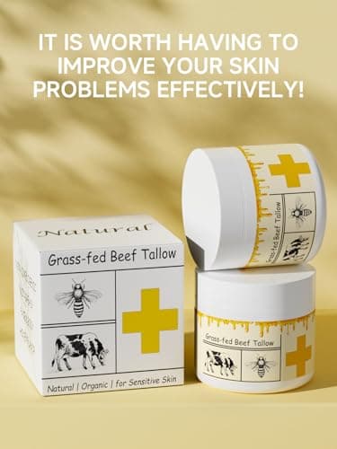 mkzea Beef Tallow for Skin, Beef Tallow, Tallow and Honey Cream, Grass Fed Beef Tallow, Whipped Beef Tallow for Face Moisturizer for All Purpose with Raw Honey Tallow Balm, 2 packs - Thumbnail 4