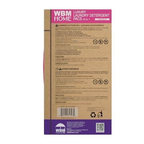 WBM 10-in-1 Laundry Detergent Pods, Fabric Softener with Lavender Extracts, High-Efficiency Laundry Pods with Powerful Stain Lifter Technology - 32 Count Bag - Thumbnail 4