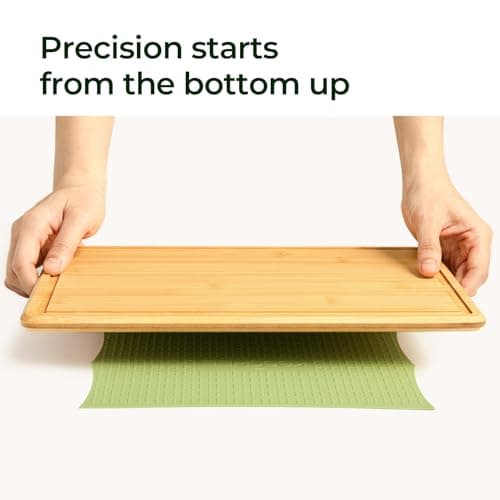 Keechee 2Pcs Cutting Board with Non-slip Mat, Bamboo Cutting Boards for Kitchen Meal Prep & Serving - Wood Serving Board Sets with Deep Juice Groove Ideal Kitchen Gifts - Thumbnail 2