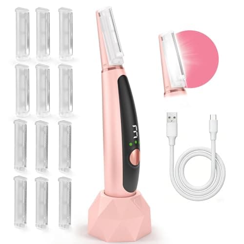 iruvae Dermaplane Razor for Women Face - Professional Dermaplaning Tool with 12 Blades - 300 Mins Use - Sensitive Skin Friendly - Non-Irritating Peach Fuzz, Exfoliation & Facial Hair Removal for Women - Image 1