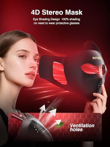 4D Wireless Red Light Therapy for Face, 328 LEDs 4 Modes LED Face Mask for Youthful Skin, 4000mAh 4Hours Rechargeable Smart Remote, Eye Protection, Skincare Wrinkles, Fine Lines, Dark Spots for Women - Thumbnail 2