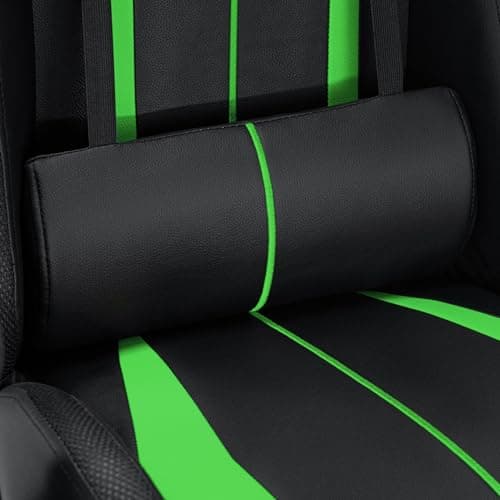 HOFFREE RGB Gaming Chair with Speakers Massage Computer Gaming Chair with LED Lights and Footrest High Back Video Game Chair for Adults Green and Black - Thumbnail 6