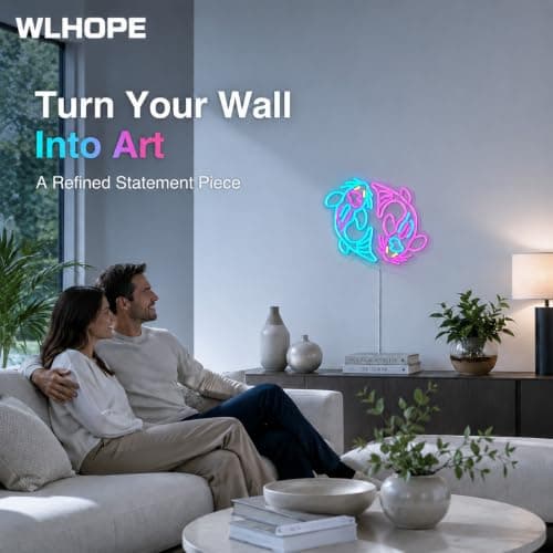 WLHOPE Koi Fish Neon Sign for Wall Decor Koi Carp Neon Light Fish Neon Signs Dimmable Neon Lights Blue Pink Fish LED Light Up Sign for Bedroom Bar Restaurant Office Fishroom Koi Pond - Thumbnail 3