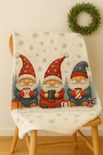 Carastora Christmas Gingerbread Man Flannel Holiday Blanket Measures 40x50in, is Warm and Lightweight, and is Suitable for Home Decoration in The Living Room and Bedroom, as Well as a - Thumbnail 3