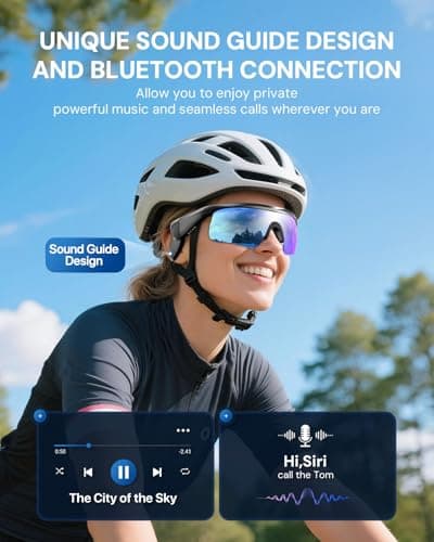 NICKLUC Bluetooth Sunglasses for Men & Women - Premium Clear Sound Open Ear Audio Glasses for Running Cycling, Polarized UV400, Anti-Slip Lightweight Comfort - Thumbnail 2