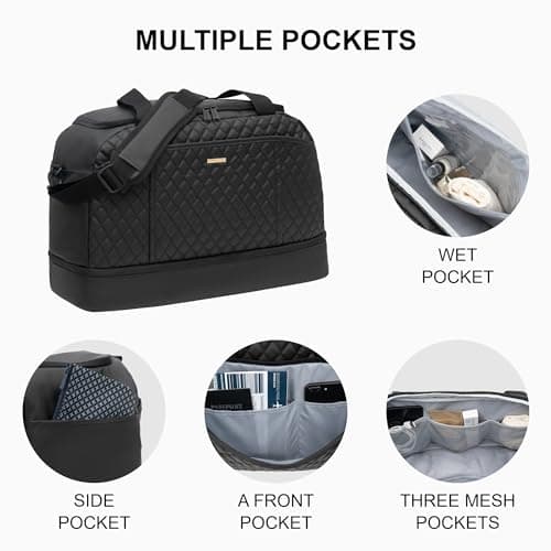 EVERFUN Gym Bag for Men and Women, Duffle Tote with Shoe Compartment and Wet Pocket for Travel, Sports, Boxing, Workout and Weekend - Thumbnail 3