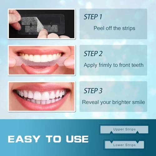 Teeth Whitening Strips - 14 Whitening Strips for Teeth Sensitive, Professional, Fast Remove Smoking, Coffee, Wine Stains, Teeth Whitening Kit Pack of 7 Non-Slip Strips Treatments - Thumbnail 6