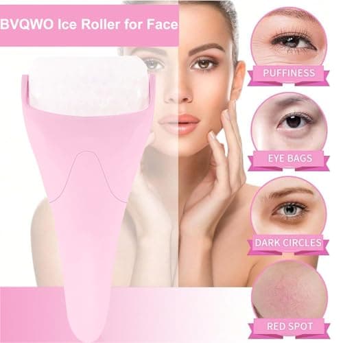 Ice Roller for Face, Face Roller-Cold Massage Stick for Cooling and Calming Puffiness Wrinkles Fine Lines - Skin Care Tools- Self Care Gifts for Women Men (Light Pink) - Thumbnail 2