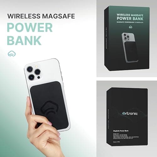 Artronic Power Bank for Magsafe,Portable Slim Magnetic Battery Pack Fast Charging for Travel, 5000 mAh 20W Type C, Mobile Wireless Battery Bank Phone Charger, Cargador Inalámbrico para iPhone Samsung - Thumbnail 6