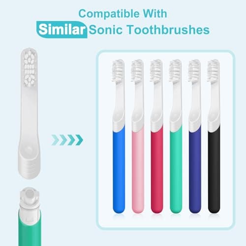 Toothbrush Replacement Heads Compatible with Quip Sonic Toothbrush-Soft Bristle Adult Refill Toothbrush Heads, Light Gray, 4-Pack - Thumbnail 2