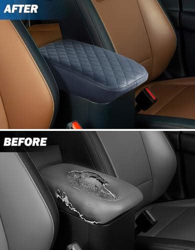 JOYTUTUS Center Console Cover Compatible with Ford Maverick 2022-2025 2026 Leather Armrest Cover Center Console Cushion Maverick Accessories, Dark Blue - Thumbnail 6