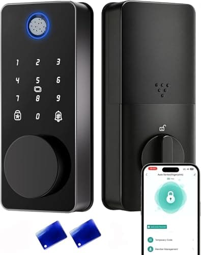 IBLOG Keyless Entry Door Lock, Smart Lock for Front Door Fingerprint, App Control, Electronic Touchscreen Keypad Deadbolt, Auto Lock, IP54 Waterproof, Easy Install