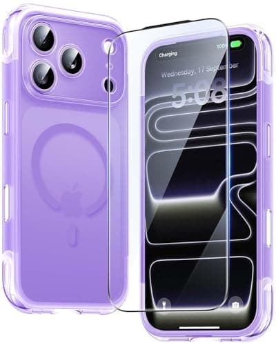 Gadged GPro Air for iPhone 17 Pro Max Case with Screen Protector, [Full Camera Protection] Fit for MagSafe, Mil-Grade Drop Tested, Shockproof Matte Cover for iPhone 17 Pro Max Phone Case 6.9'' Purple