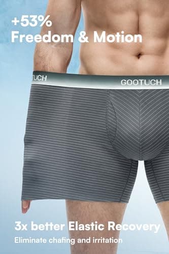 GOOTUCH Men's Breathable Cool Underwear, Moisture Wicking Odor Control Boxer Briefs, Stretch Seamless & Quick Dry(2 Black, 2 Dark Gray, Large) - Thumbnail 6