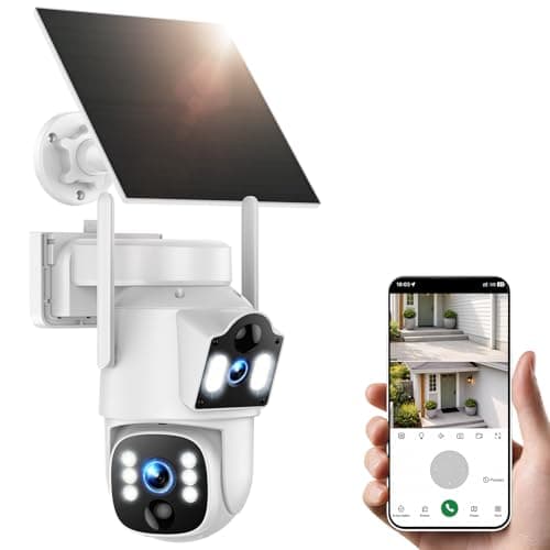 VOOPEAK 4G LTE Cellular Security Camera, Dual Lens 360° PTZ Auto Tracking, Solar Camera Outdoor Wireless with SIM Card,2K HD Color Night Vision, IP66 Waterproof, 2-Way Audio,No WiFi Needed - Image 1
