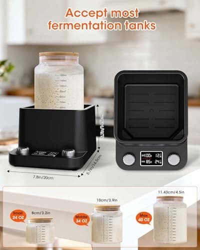 MYMULIKE Sourdough Starter Warmer - Water Bath Warming with Timer and Precise 1°F Control (70-104°F), Even Heating, Improve Fermentation Success Rate, Ideal for Yeast Cultivation & Home Baking - Thumbnail 4