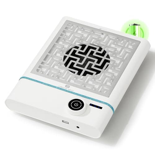 CHRISTINE SHELLY Nail Dust Collector, Bling Diamond Cordless Rechargeable 5000RPM Vacuum Nail Tech Fan Extractor, Professional Nail Duster Suction, Low Noise, Salon&Home - Image 1