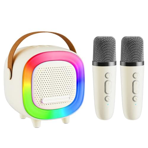 Mini Karaoke Machine Speaker for Kids Adults, Portable Bluetooth with 2 Wireless Microphones, Children's Day Birthday Gift Ideas for Toys for Teens Boys and Girls Aged 4, 5, 6, 7, 8, 9, 10, 11, 12+ - Image 1