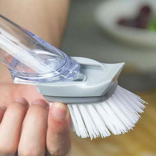 5-in-1 Soap Dispensing Dish Wand Kit | All-in-One Kitchen Cleaning Tool, Scrub Brush and Sponge Set with Soap Dispenser | Includes 2 Brushes, 2 Sponges, for Cleaning Dishes, Cookware, Utensils & Pots - Thumbnail 2