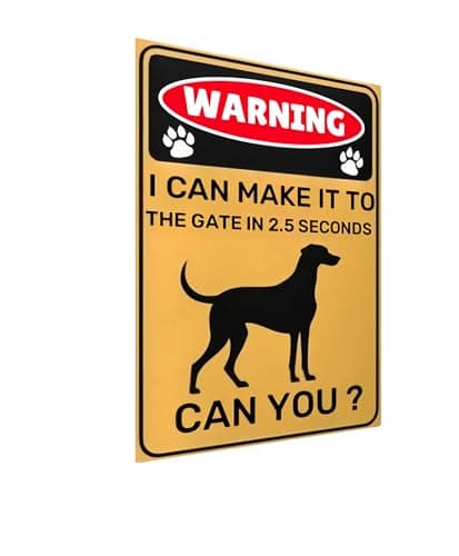 Carastora Funny Warning Dog Signs, 8x12 Inch Metal Tin Signs Beware of Dog Tin Safety Plaque. Suitable for fences, yards, outdoors, farmhouses, homes, wall decorations - Image 1