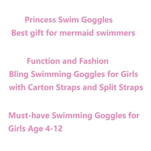 YUENREE Kids Swim Goggles for Girls Ages 4-12 | Rainbow Bling Rhinestone Pink | No Leak Anti-Fog UV Protection | with Premium Hard Case - Thumbnail 5