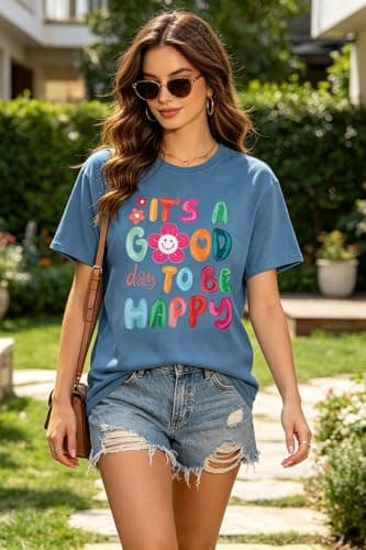 SFHFY Mental Health Shirt Women:Be You Tshirt Be Kind T-Shirt Positive Kindeness Tee Motivational Inspirational Top A-Blue - Thumbnail 2