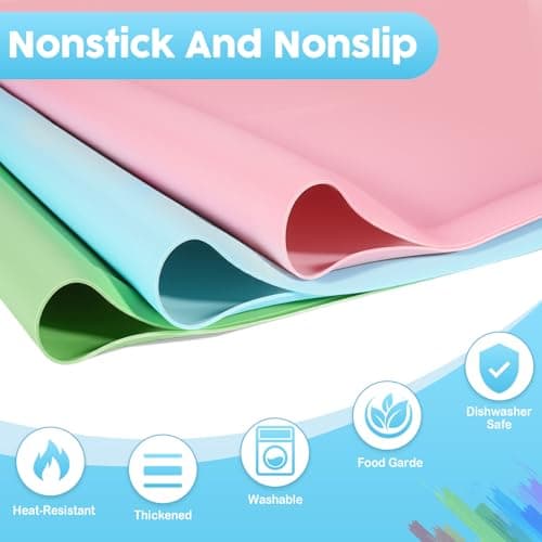 Large Silicone Mat for Crafts, 24"X19.7" Art Mat with Raised Edges for Clay, Resin, Slime, Jewelry-Making Table Protection Heat-Resistant Paint Mats, blue - Thumbnail 5