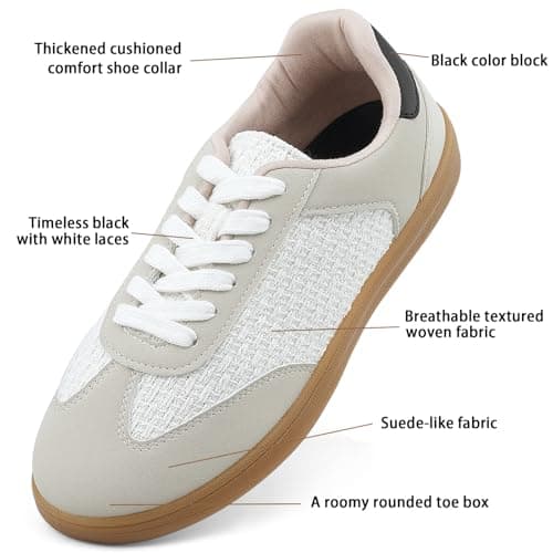 JENN ARDOR Lightweight Grey Sneakers for Women Fashion Lace-Up Tennis Shoes Casual Comfortable Non-Slip Work Walking Everyday Shoes 10 - Thumbnail 4