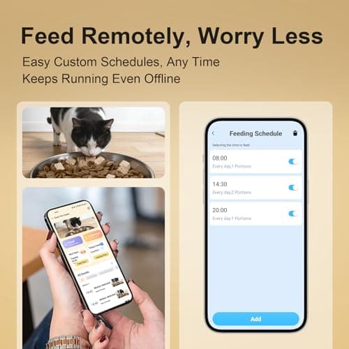 Automatic Cat Feeder with 2K Camera, 5G WiFi 6.5L Smart Pet Feeder for Cat & Small Dog, Automatic Dog Feeder with Night Vision, 2-Way Audio, Motion Detection, Feeding Schedule & App Control - Thumbnail 4
