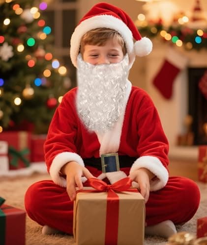 PrettyQueen Boys Santa Claus Costume, Children's Santa Costume, Kids Xmas Santa Suit Christmas Outfit for Halloween Cosplay - Thumbnail 5